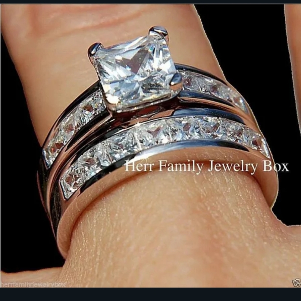 New 925 Solid Ring With Natural White Sapphire - image 3